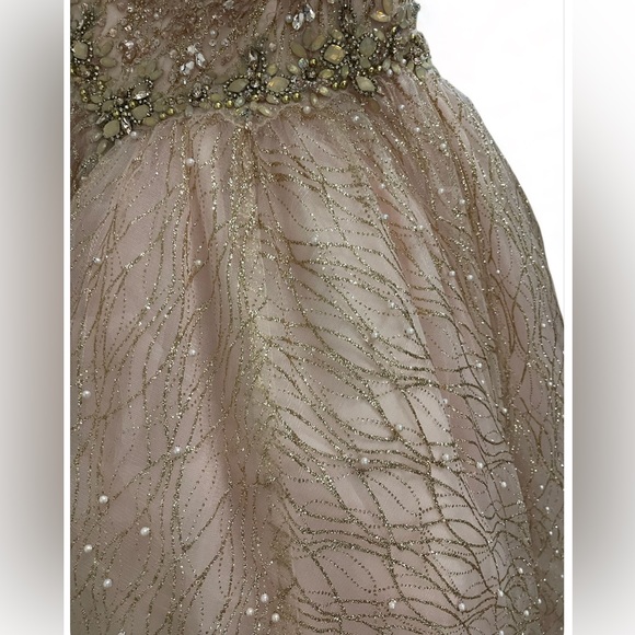 ❤️ Vintage 15 Year Old Party Dress With Beaded Lace Overlay & Corset Back ❤️ - Picture 5 of 11